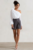 Rue Grey Pinstripe Tailored Shorts