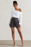 Rue Grey Pinstripe Tailored Shorts