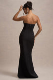 Molly Black Strapless Sweetheart Maxi Dress With Bows
