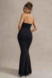 Raelynn Black Halter-Neck Cut-Out Maxi Dress With Bow
