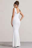 A Catch White Cowl-Neck Split Maxi Dress With Bow