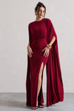 Ilaria Berry Cape Sleeve Split Maxi Dress