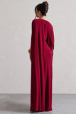 Ilaria Berry Cape Sleeve Split Maxi Dress