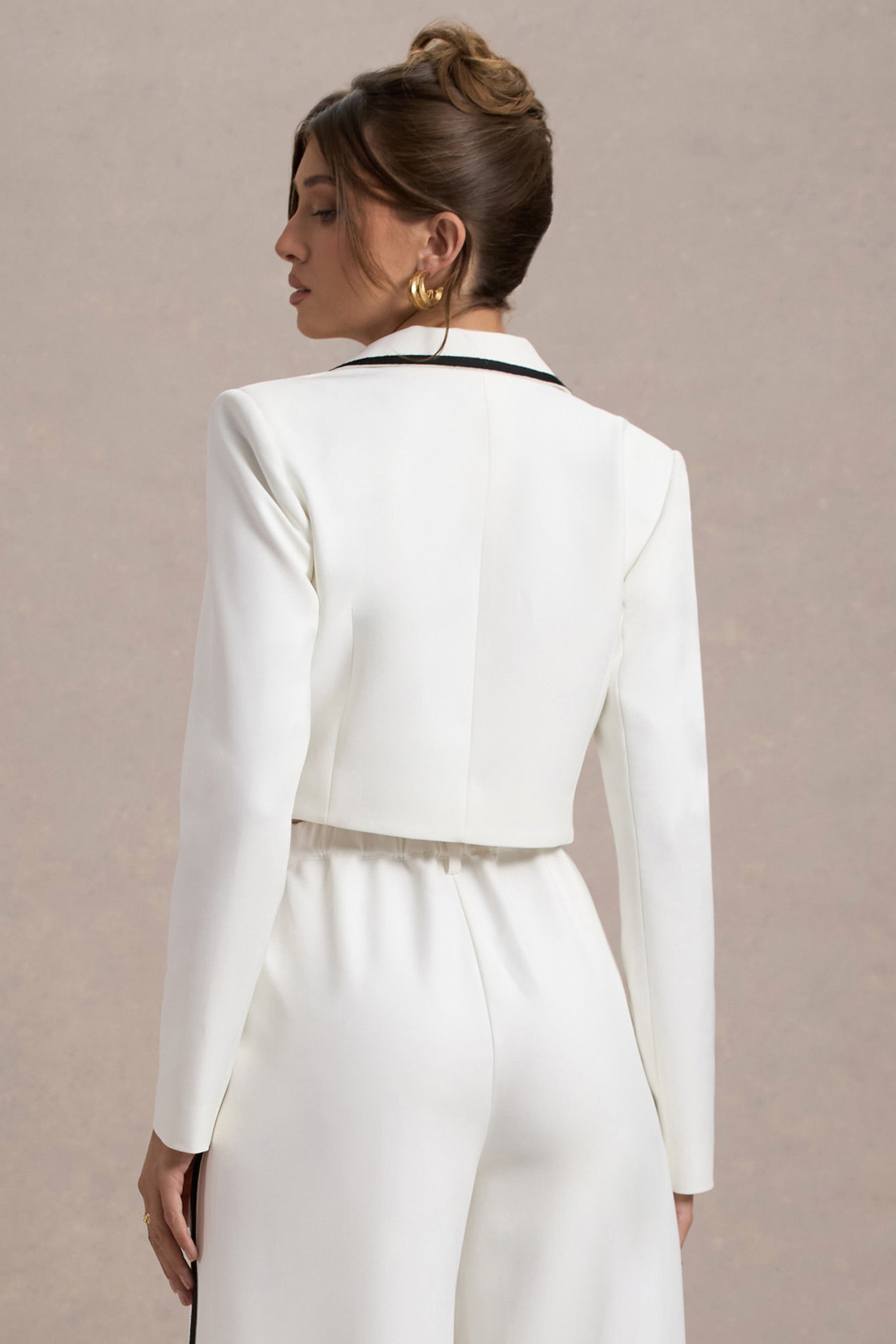 Marcie White Tailored Cropped Blazer