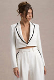 Marcie White Tailored Cropped Blazer