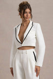Marcie White Tailored Cropped Blazer