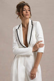 Marcie White Tailored Cropped Blazer