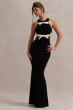 Aurelie Black Cut-Out Maxi Dress With Bows