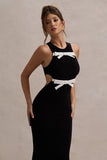 Aurelie Black Cut-Out Maxi Dress With Bows