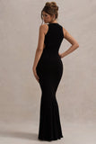 Aurelie Black Cut-Out Maxi Dress With Bows