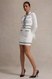 Seine Cream Knit Mini Skirt