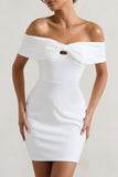 Megan White Bow Bardot Mini Dress