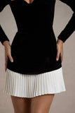 Americano Black Velvet Sweetheart Long-Sleeve Mini Dress