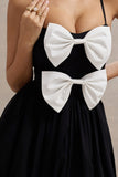 Loved Up Black Strappy Pleated Maxi Dress With Bows