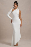 Orsa White One-Shoulder Asymmetric Maxi Dress