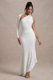 Orsa White One-Shoulder Asymmetric Maxi Dress