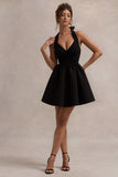 Suvi Black Halter-Neck Mini Dress