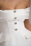 Shai White Tailored Bardot Top