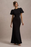 Love Letters Black Puff-Sleeve Maxi Dress