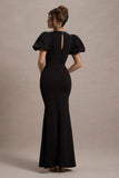 Love Letters Black Puff-Sleeve Maxi Dress