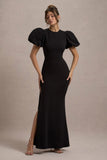 Love Letters Black Puff-Sleeve Maxi Dress