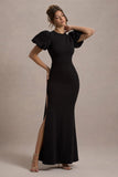 Love Letters Black Puff-Sleeve Maxi Dress