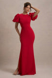 Love Letters Red Puff-Sleeve Maxi Dress