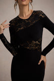 Runway Black Lace Asymmetric Cut-Out Maxi Dress