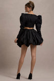 Tosca Black Satin Bubble Mini Skirt