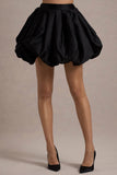 Tosca Black Satin Bubble Mini Skirt