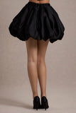 Tosca Black Satin Bubble Mini Skirt