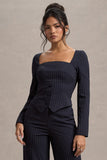 Los Angeles Navy Pinstripe Tailored Top