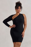 Siren Black One Shoulder Bodycon Mini Dress