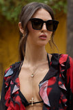 Fyn Otra Black Oversized Classic Square Sunglasses