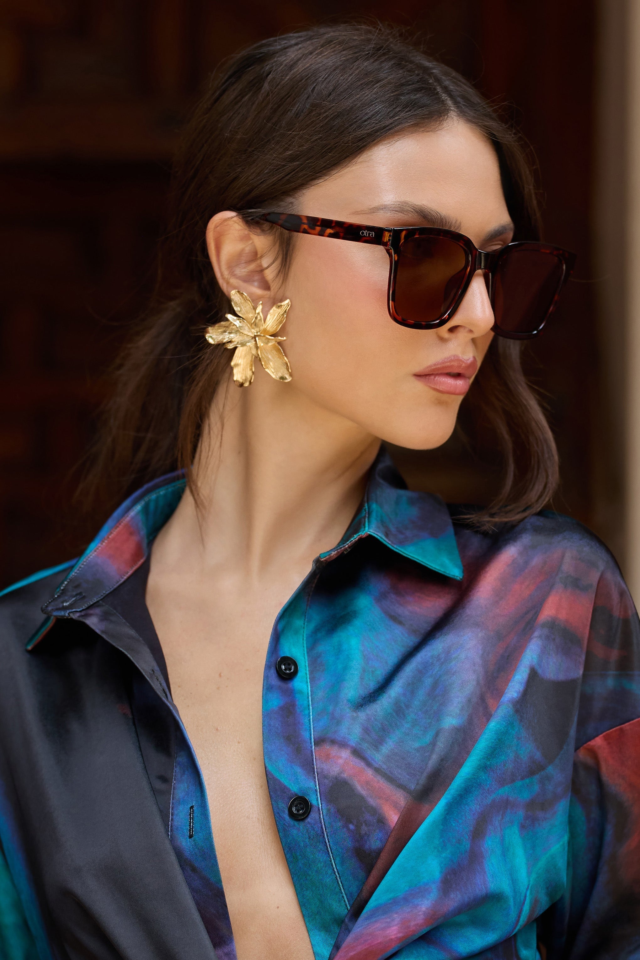 Fyn Otra Tortoiseshell Oversized Classic Square Sunglasses