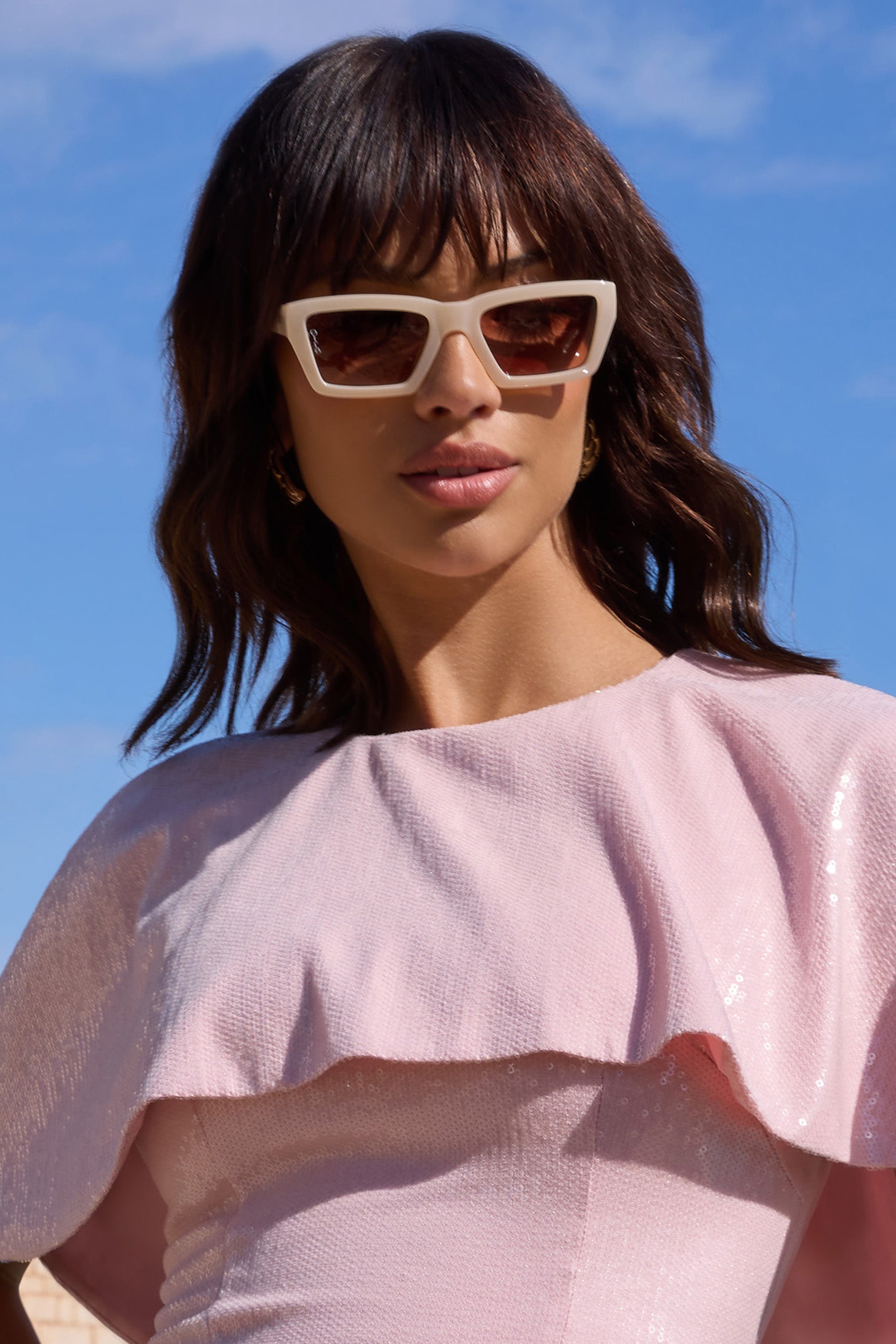 Fairfax Otra Ivory Square Brown Tinted Sunglasses
