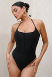 After Sun Black Corset Halter Swimsuit