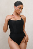 After Sun Black Corset Halter Swimsuit