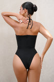 After Sun Black Corset Halter Swimsuit