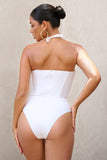 After Sun White Corset Halter Swimsuit
