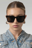 Fyn Otra Black Oversized Classic Square Sunglasses