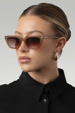 Nove Otra Brown Slim Rounded Cat Eye Sunglasses