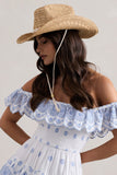 Wild At Heart Beige Straw Sun Hat