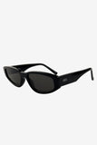 Kai Otra Black Thin Rectangular Sunglasses