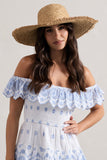 Solara Beige Straw Sun Hat