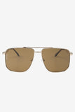 Sorrento Otra Gold Oversized Brown Tinted Sunglasses