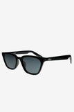 Seva Otra Black Rounded Slim Cat Eye Sunglasses