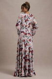 Althena Cream Floral Print Balloon-Sleeve Maxi Dress