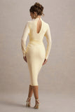 Pandora Lemon Long-Sleeve Maxi Dress With Cut-Out