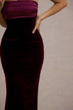 Ambrosi Port Velvet Bandeau Maxi Dress